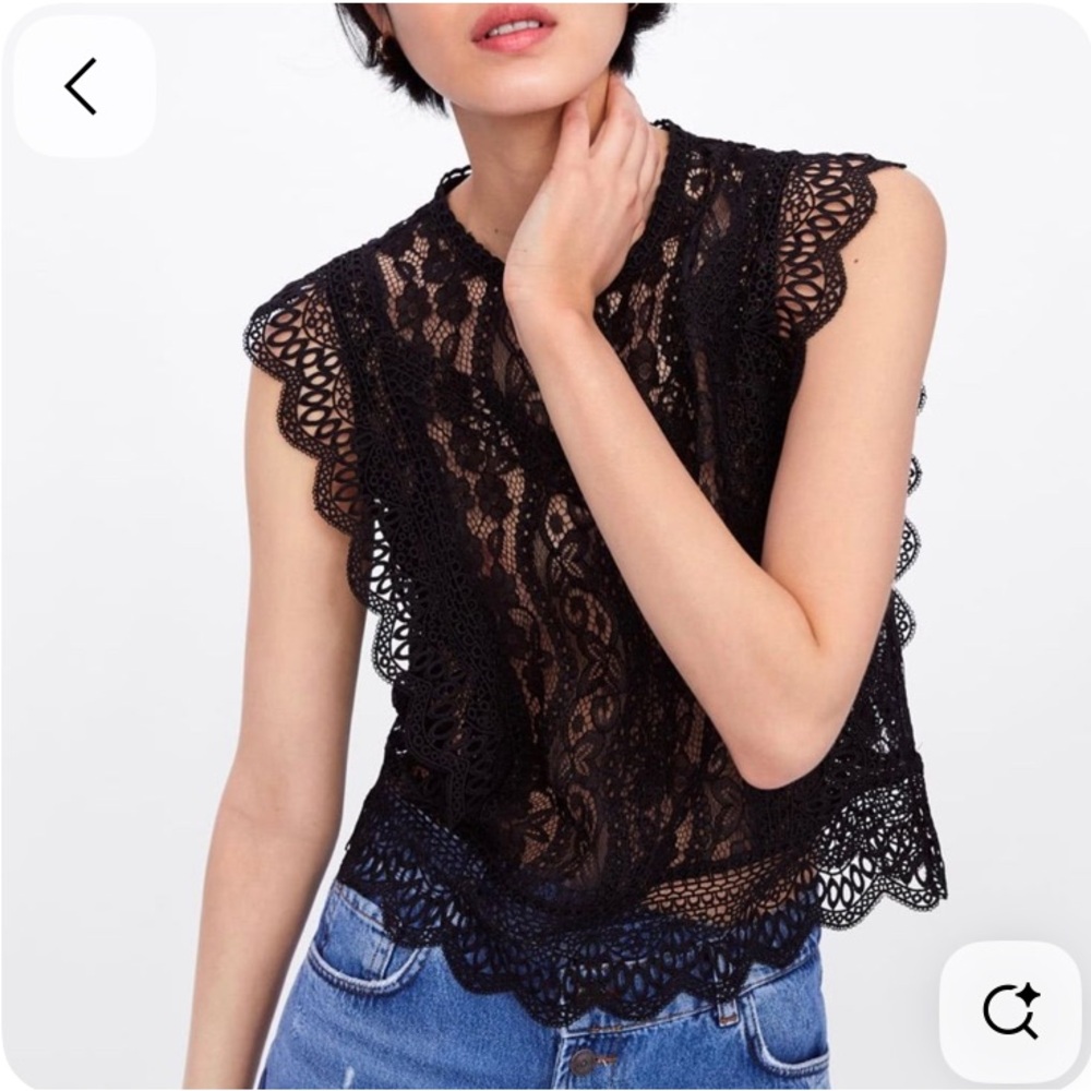 Zara Guipure Lace Top - NWOT, size S-M